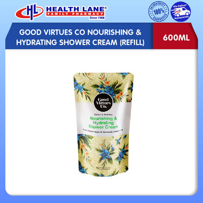GOOD VIRTUES CO NOURISHING & PELEMBAP SHOWER KRIM-MACADAMIA JOJOBA & OLIVE MINYAK (REFILL) (600ML)